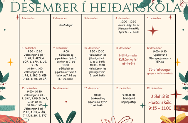 Desember í Heiðarskóla