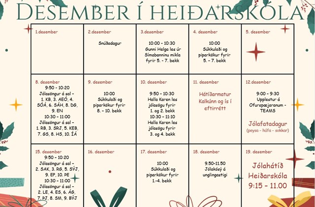 Desember í Heiðarskóla