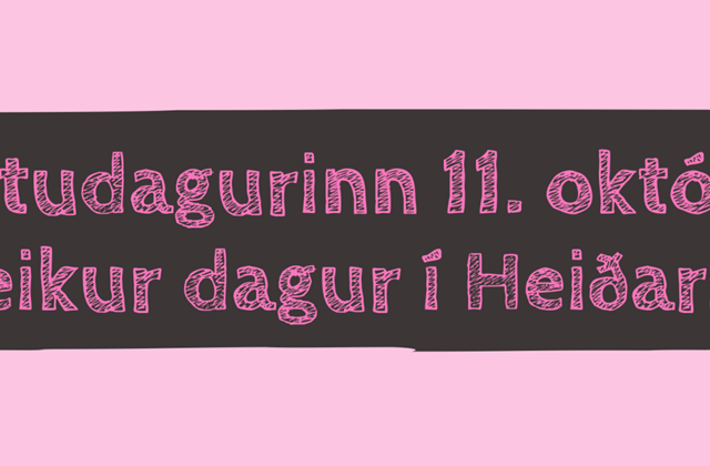 Bleikur dagur í Heiðarskóla