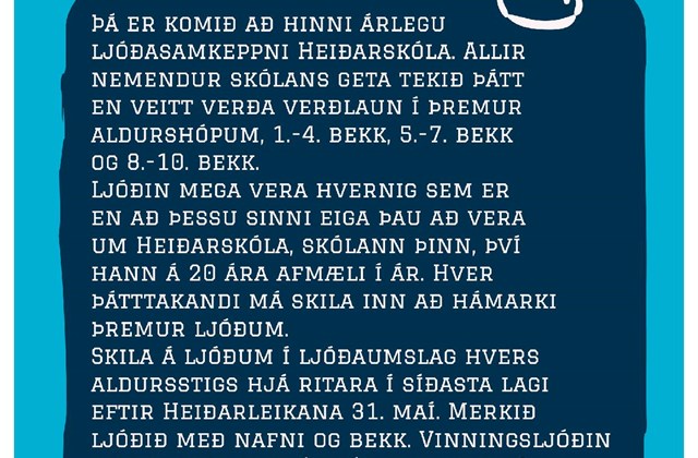 Ljóðasamkeppni Heiðarskóla 2019