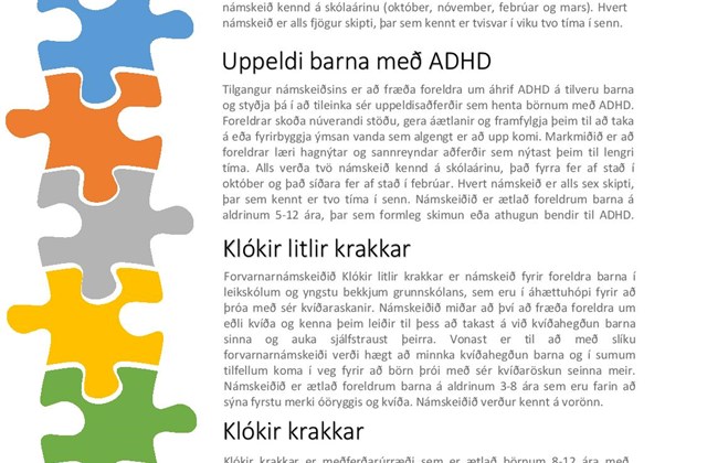 Foreldrafærninámskeið á vegum fræðslusviðs Reykjanesbæjar