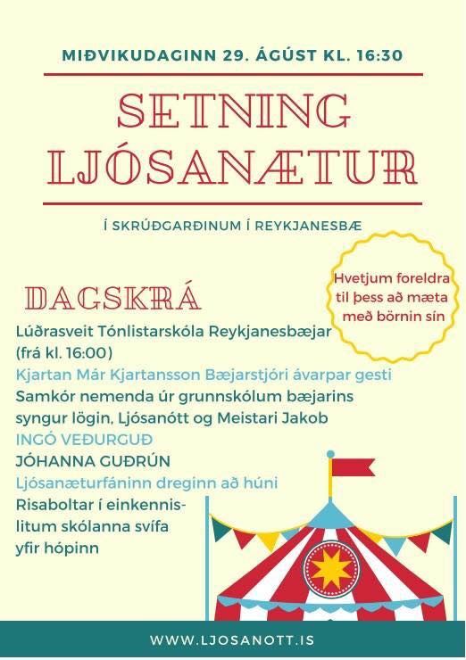 Setning Ljósanæturhátíðar í fyrsta sinn utan skólatíma