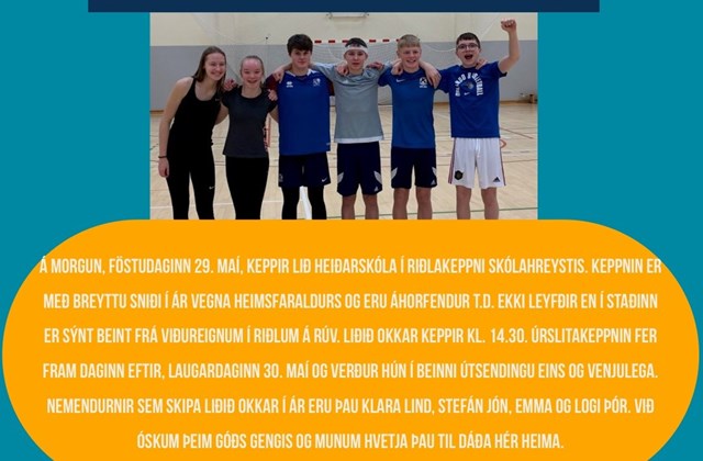 Lið Heiðarskóla keppir í Skólahreysti á morgun, föstudaginn 29. maí