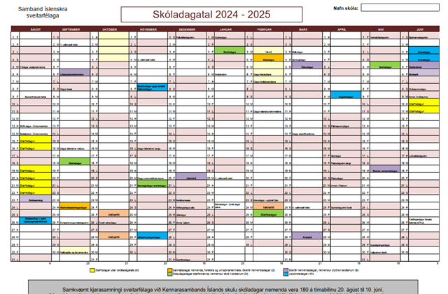 Skóladagatal 2024-2025