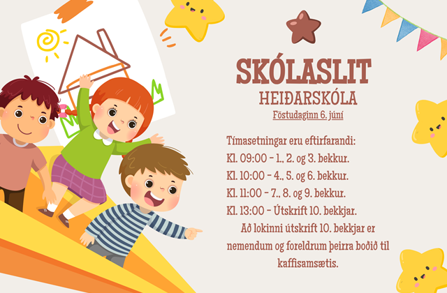Tímasetningar skólaslita