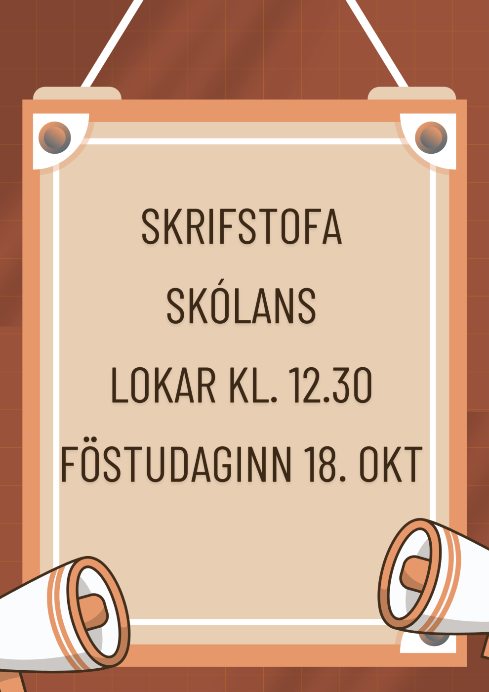 Skrifstofan lokar fyrr á föstudag