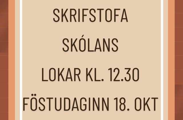 Skrifstofan lokar fyrr á föstudag