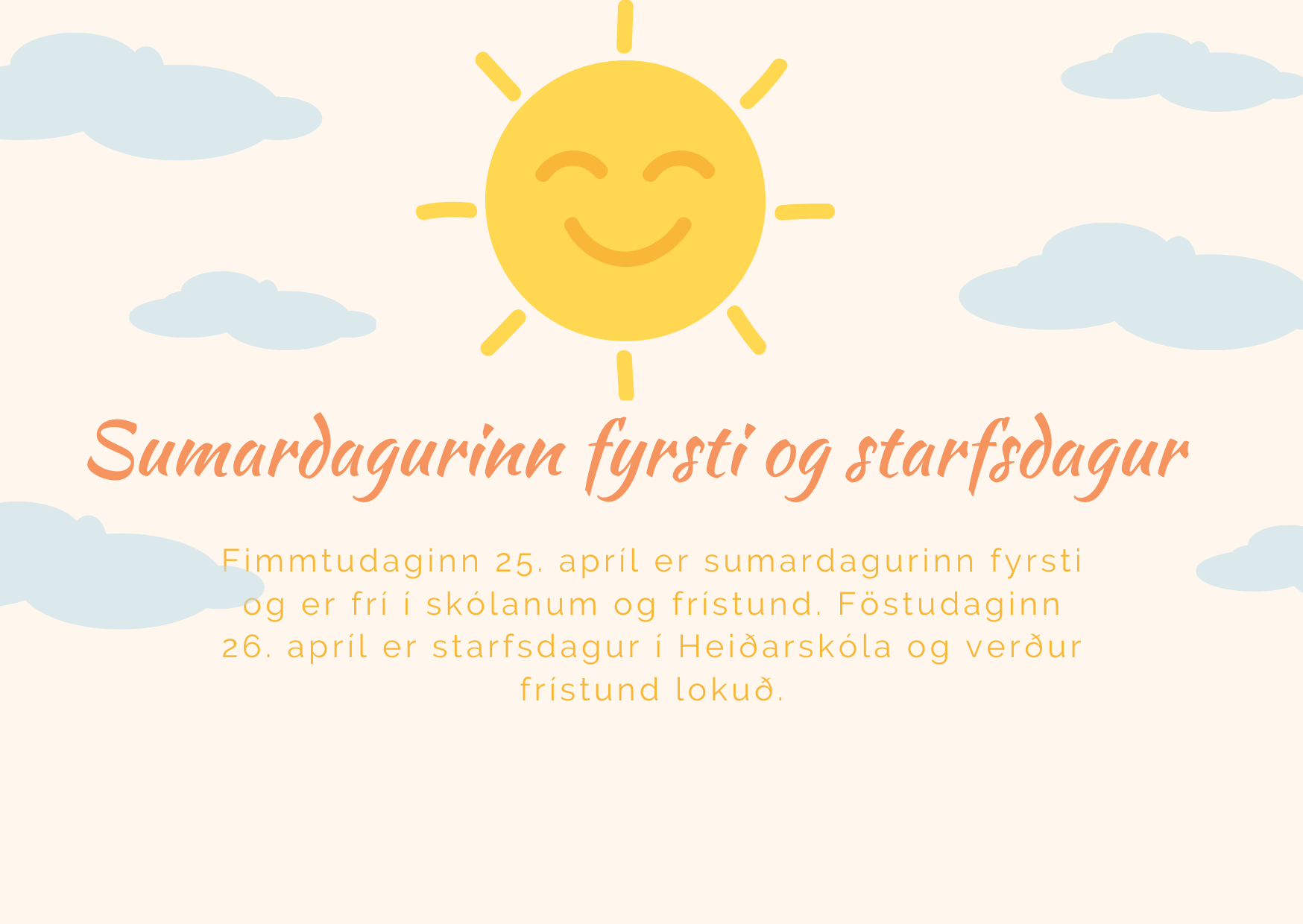 Sumardagurinn fyrsti og starfsdagur