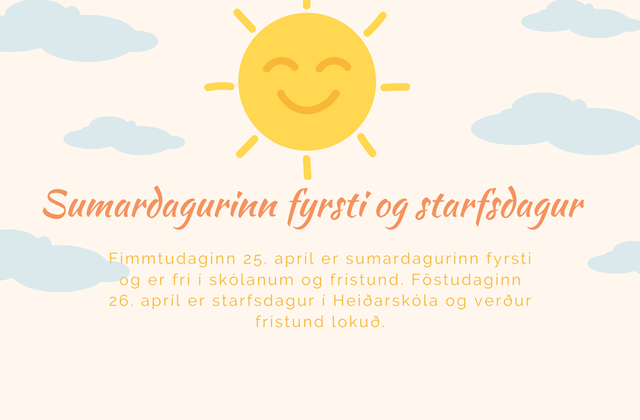 Sumardagurinn fyrsti og starfsdagur